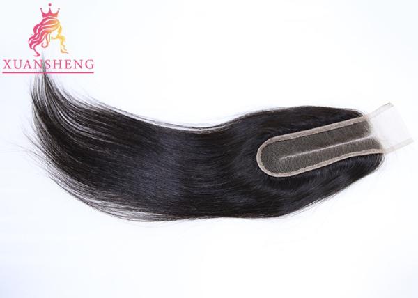 Virgin Human Hair Kim K 2X6 Brazilian Straight With Middle Part Lace Closure