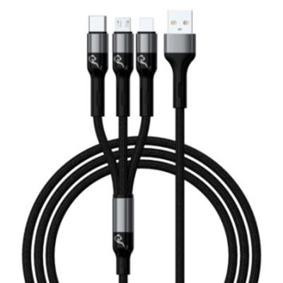 3-in-1 Fast Charging Braided Cable (USB-A to Lightning/Micro/Type-C), Aluminum Shell