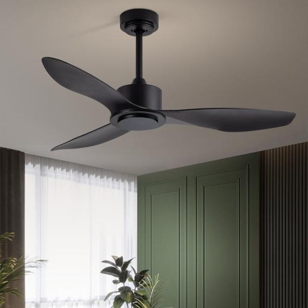 Télécommande ABS 3 lames Blanc Noir Moderne 48 pouces ventilateur de plafond