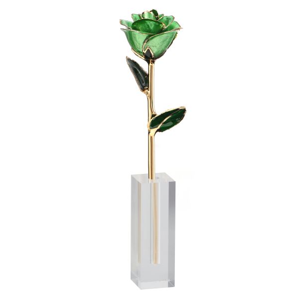 Love Source Authentic Gold Plated Rose Crafts Office and Home Decoration Decorative Ornaments Gold Plated Rose Flowers