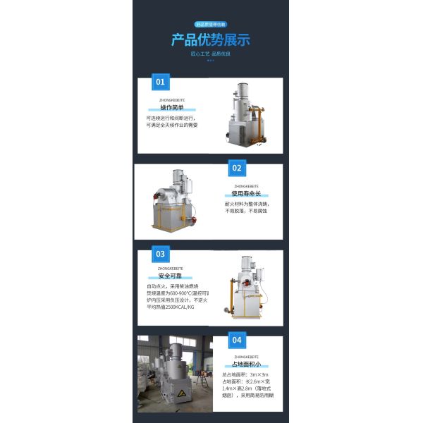 Carbon Steel Waste Incinerators Dual Combustion Refractory Bricks Garbage Incinerator