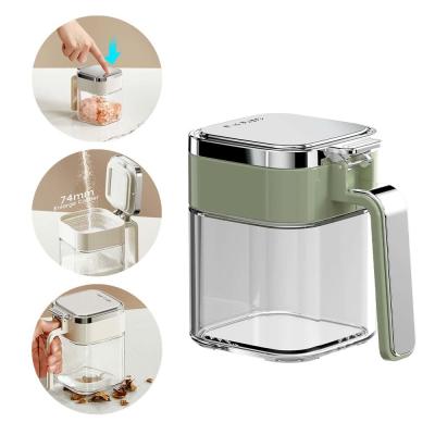 Household Kitchen BBQ Food Seasoning Powder Spices Pot Storage Box Wholesale Glass Spice Jars Container With Stainless Steel Lid
