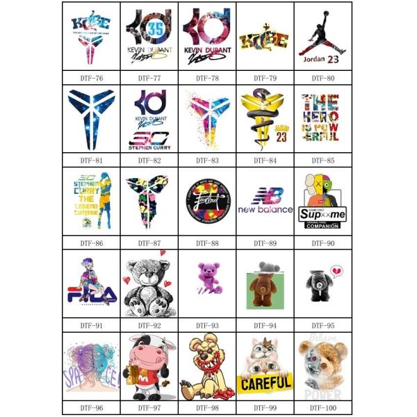 DTF heat transfer stickers Gang DTF printing services T-shirts, hats, aprons, school bags, cloth bags, etc.