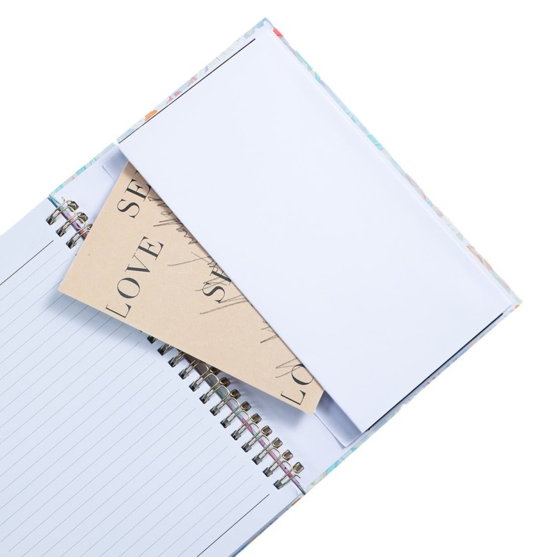 Floral Notebook Planner A5 Paper Cover Spiral Bound for Weekly & Monthly Schedule