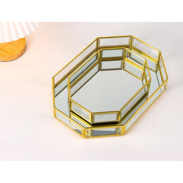 Custom logo dresser ornaments storage tray Nordic ins glass artifact cosmetics box wholesale