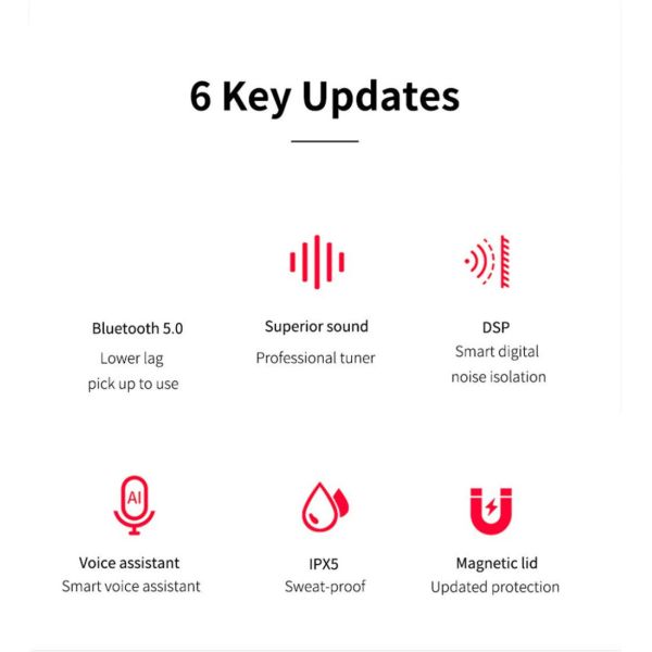 BT5.0 Sports Bluetooth Headset Ear Hook Magnetic True Wireless Stereo Earbuds