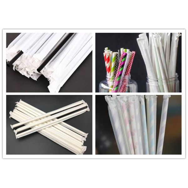 28g Printable Beverage Tube Packaging White Straw Wrapping Paper Roll
