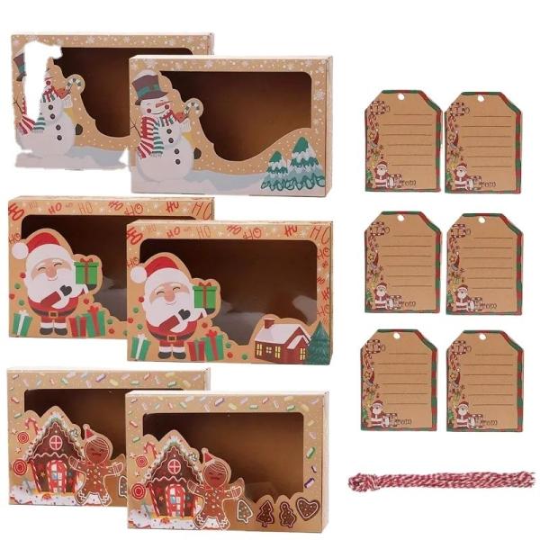Boîtes cadeaux de Noël en carton à paroi simple et en carton kraft avec fenêtre transparente