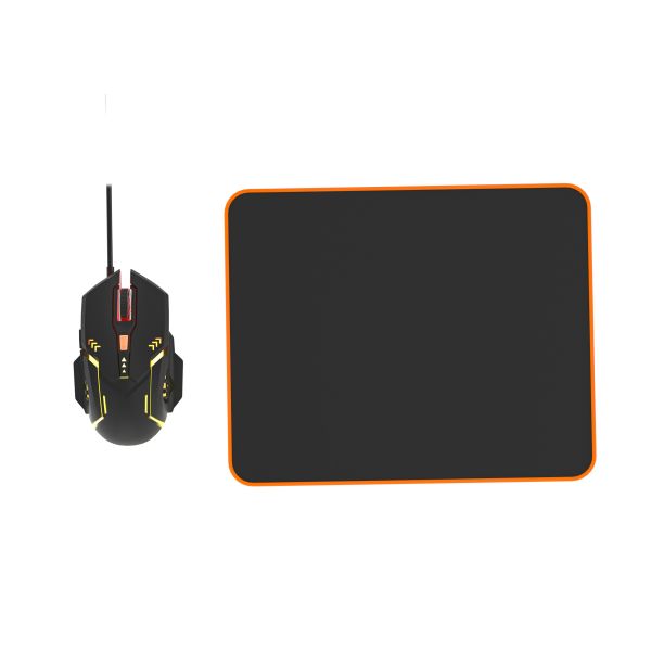 Rainbow-colored Static Lighting High-end Carbon Film Keyboard 6D Wired Gaming Mouse With Ergonomics Comfortable Mouse Pad