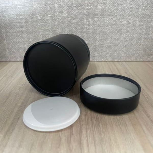 20g 30g Matcha Powder Tin Can Diameter 60*68mm Black Metal Tin Jar with Screw Cap Inner Lid Container