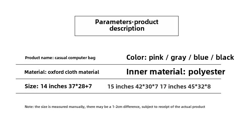 Custom Logo 14inch Handheld Laptop Bag for Men New Leather Film 16inch Large Capacity Crossbody Shoulder Bag Oxford PU Material Wholesale OEM/ODM/Private Label
