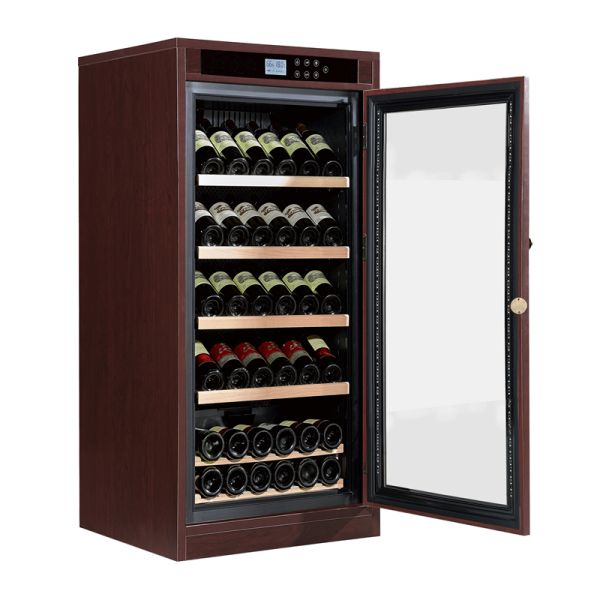 Wood Frame Wine Cooler Cabinet with Temperature and Humidity Control and Thermoelectric Cooling