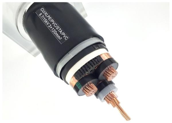 8.7/15kV 3x120 185 240 300mm2 YJV22 Armoured XLPE Cable CU/XLPE/PVC/STA/PVC Copper MV Cable