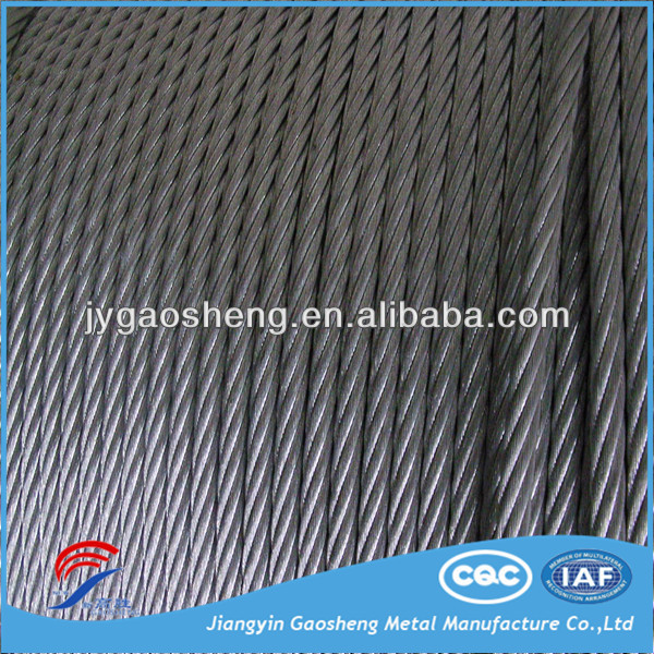 Cable de alambre de acero galvanizado 6x7+FC de 3/16'' de acero con alto contenido de carbono, calibre de alambre de 1 mm a 5 mm