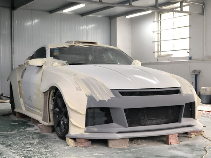 Air Knife FRP Nissan 350z Wide Body Kit Side Skirts OEM Front And Rear Bumper