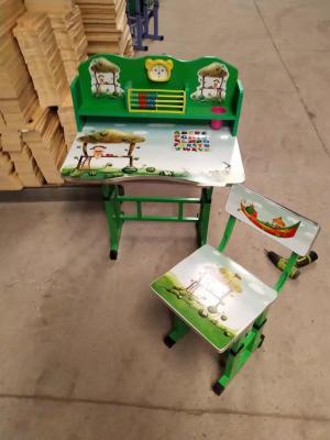 Green Blue Children'S Height Adjustable Desk And Chair Set With Drawer 76cm
