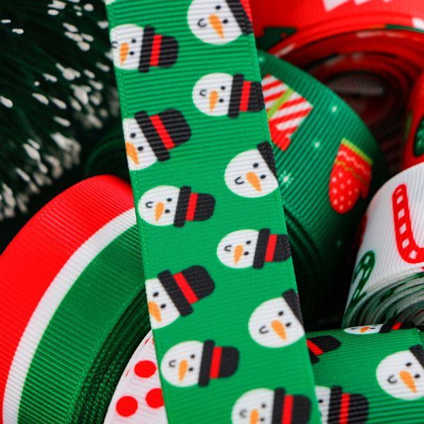 School Occasion MSD Christmas Printed Ribbon Heat Transfer Polyester Ribbon for Holiday Decoration