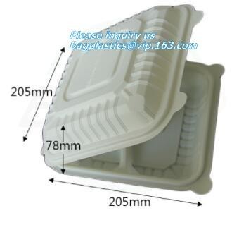 Fully Renewable Unbleached Wheatstraw and Sugarcane Fibers Takeout Containers