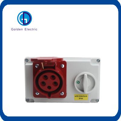 Receptacle industrial 220V e interruptor com dispositivo de bloqueio IP44 16A 32A 3p 4p 5p