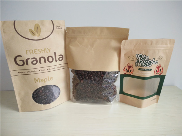 Customized Paper Bags Recyclable Stand Up Brown Kraft Paper Bag OEM