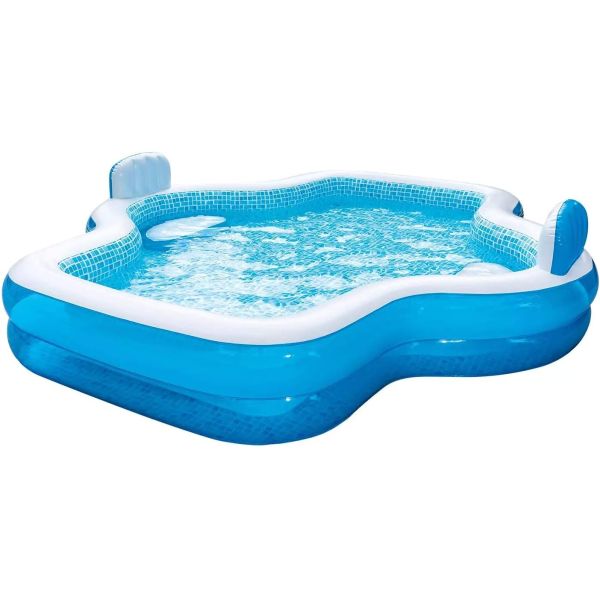 Family Fun Guaranteed with AJUNION 10ft Inflatable Pool and 2 Air-cushioned Backrests