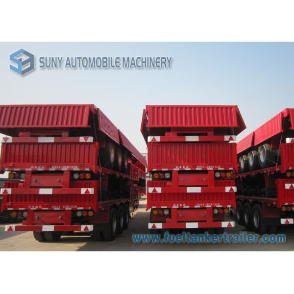 60 Ton Heavy Flatbed Semi Trailer FUWA Tri Axles Semi Cargo Trailer