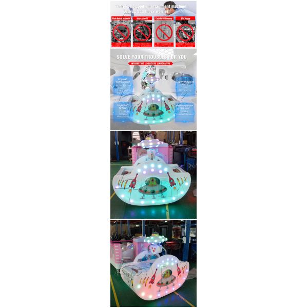 UFO Air Hockey Coin Operated Arcade Machines Double Player Kids Hockey Table