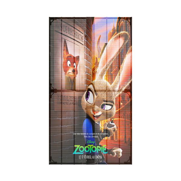 Écran de grille LED transparent SMD1921 étanche IP67 pour magasins de détail et centres commerciaux