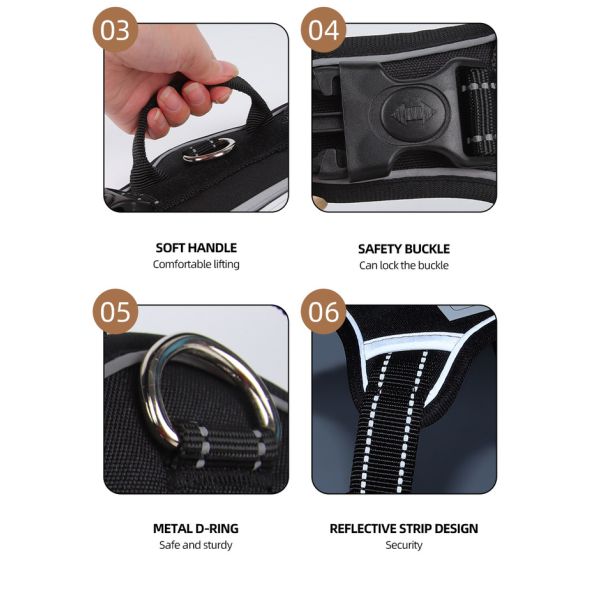 Pet Anti breakaway Harness Reflective Multifunctional Anti Lost Harness For Large Dog