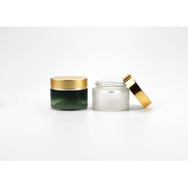 Wholesale Classic Sustainable 1.7OZ 50g Glass Cosmetic Jar With Cap For Skin Care, Eco Friendly Cosmetic Containers
