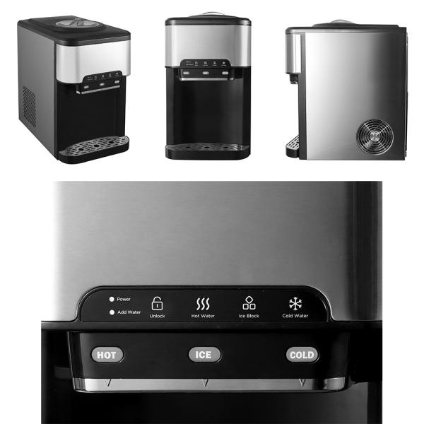 25kg Bullet Ice Maker Small Home and Commercial Ice Making Machine with 3 in 1 Water Dispenser Capacity 10-20Kg/Day