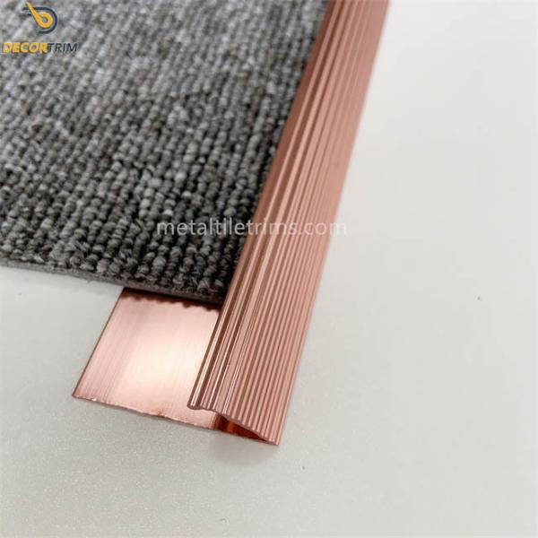 Fluted Carpet Transition Strip Shiny Rose Red 8.4mm X 3000mm