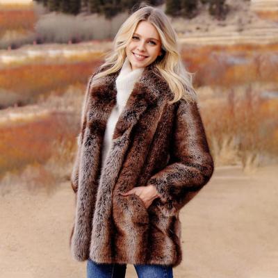 Raccoon-skin Imitation Faux Fur Coat