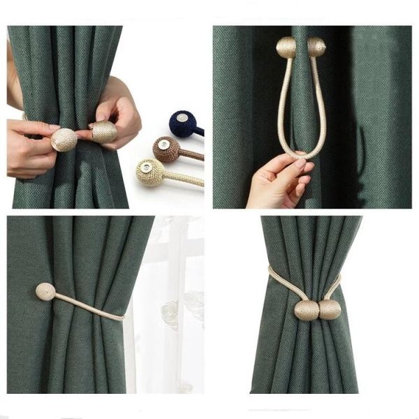 Furniture Waterproof Polyester Ball Curtain Tiebacks