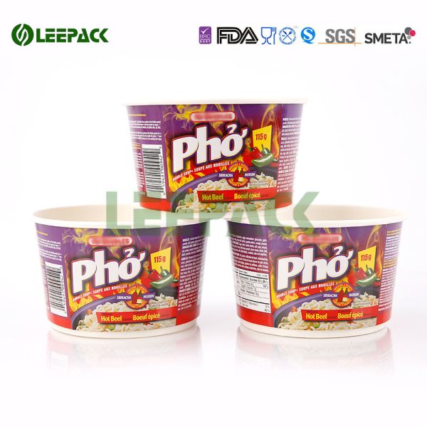 White Blank  colorful eco friendly disposable bowls For Food / Snack / Hot Soup And Ice Cream