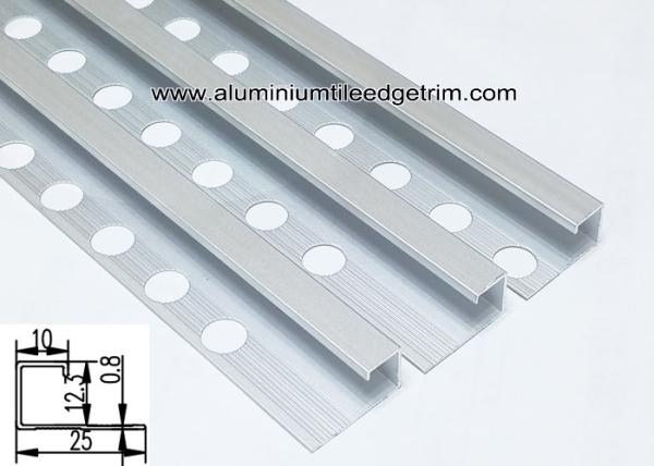 12mm Metal Box Edge Tile Corner Trim With Satin Matt Silver For Countertop