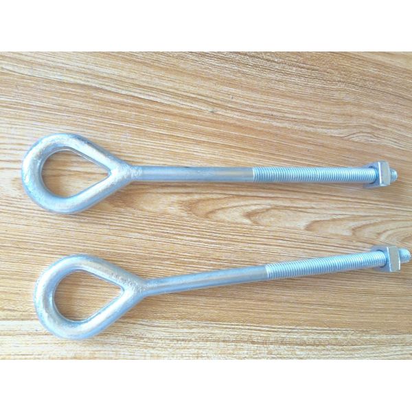 Hot Dip Galvanized Earth Anchors Rods / Twin Eye Steel Ground Anchors 6