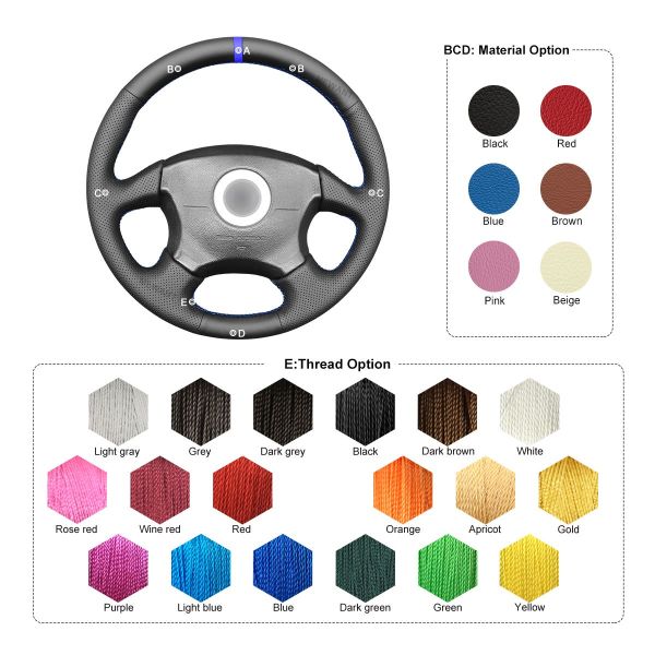 MEWANT Hand Sew Steering Wheel Cover Wrap for Subaru Impreza WRX 2002-2004 Car Accessories Customized Interior Accessory