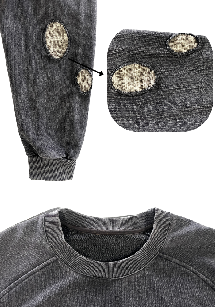 Skull Graphic Men's Heavyweight Hoodie Vintage Acid Wash Cropped Crewneck Sweatshirt