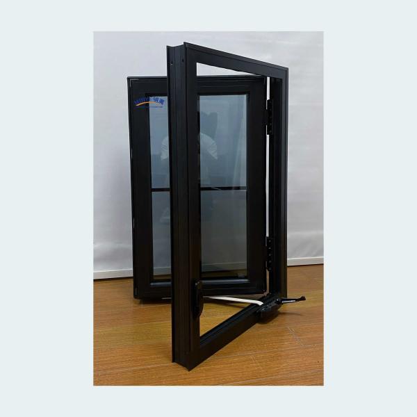 American Style  Aluminum Casement Windows Crank Control Laminated Aluminum Casement