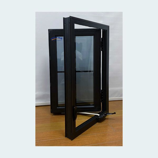 Casement d'aluminium de style américain à commande de manivelle de fenêtre Casement d'aluminium stratifié