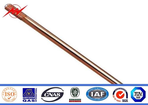 High Conductivity Copper Ground Rod 1/2 5/8 3/4 Threaded Flat Pointed