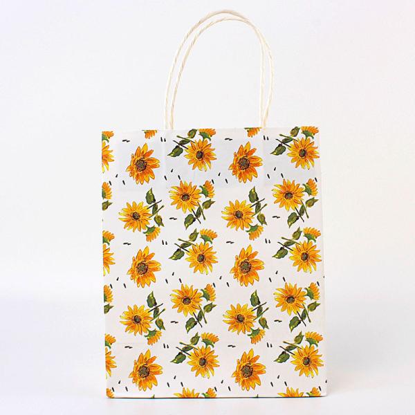 Cheap Kraft flower paper bag with handle cash on sale wholesale