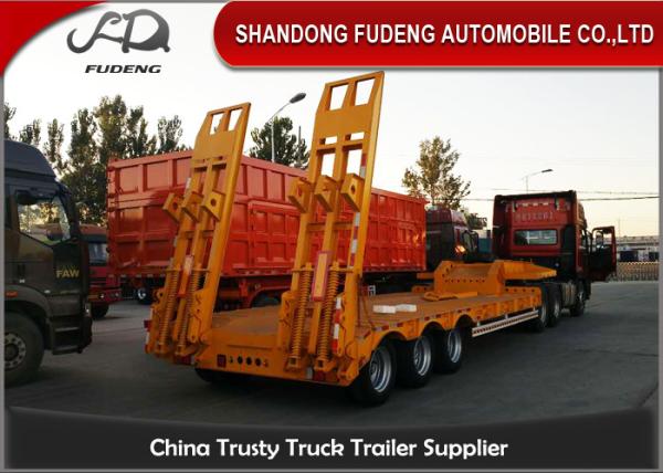 Low bed truck trailer for sale, 3 axles lowboy semi trailer excavator trailer