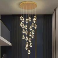 Hôtel Escalier Intérieur Luxe Moderne Chandelier de cristal Pendant Lumière avec LED Lampe de plafond Lampe de taille 130*110mm