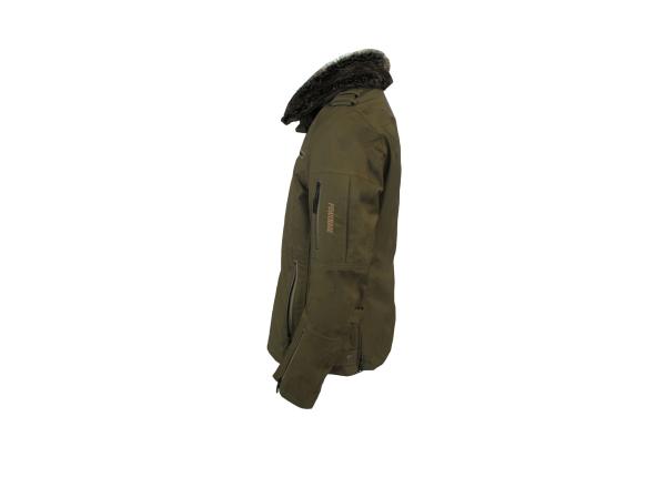 280G Twill 2/1 Motorcycle Winter Jacket 60% Polyester 40% Cotton With Liner Lamb Fur