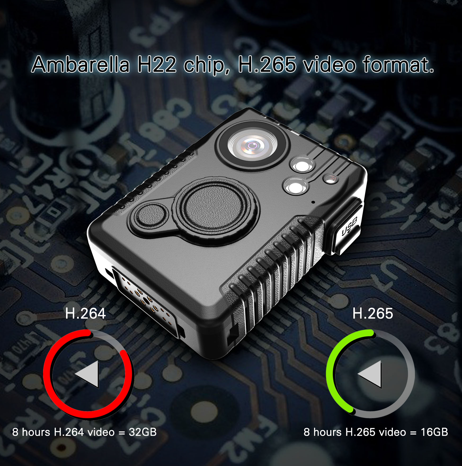 Камеры несенные полицией Bluetooth 4,1 датчика 2.4G 5G CMOS