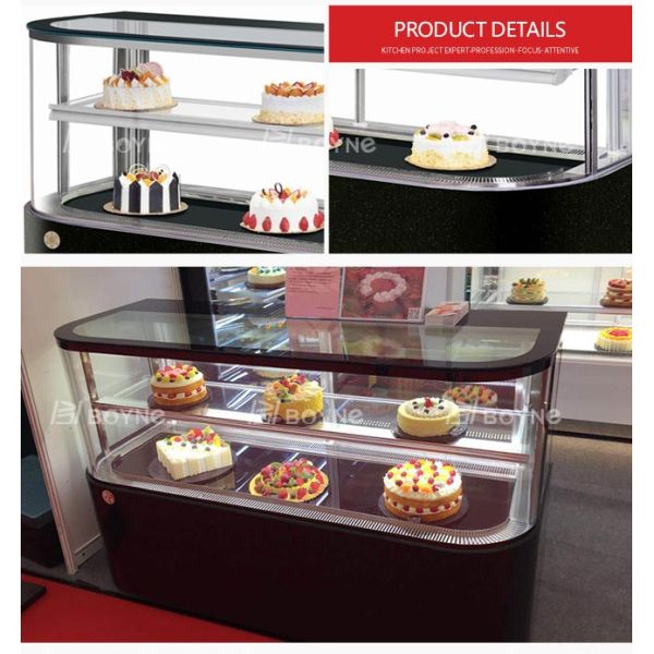 Дисплей торта регулятора температуры цифров шкафа дисплея торта формы д изогнутый стеклянный