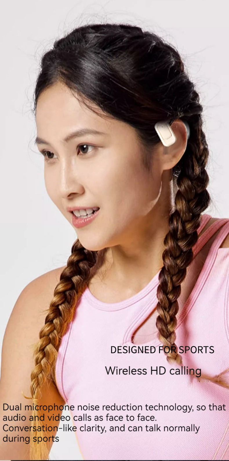 Беспроводные носимые стерео наушники с BT 5.3 и AI Call Noise Cancelling 30H Playtime