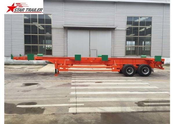 Port Transportation 20ft Container Trailer With Steel Leaf Spring Suspension